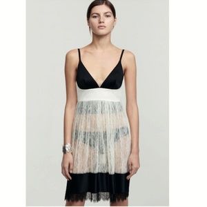La Perla Black & White Silk Lace Dress